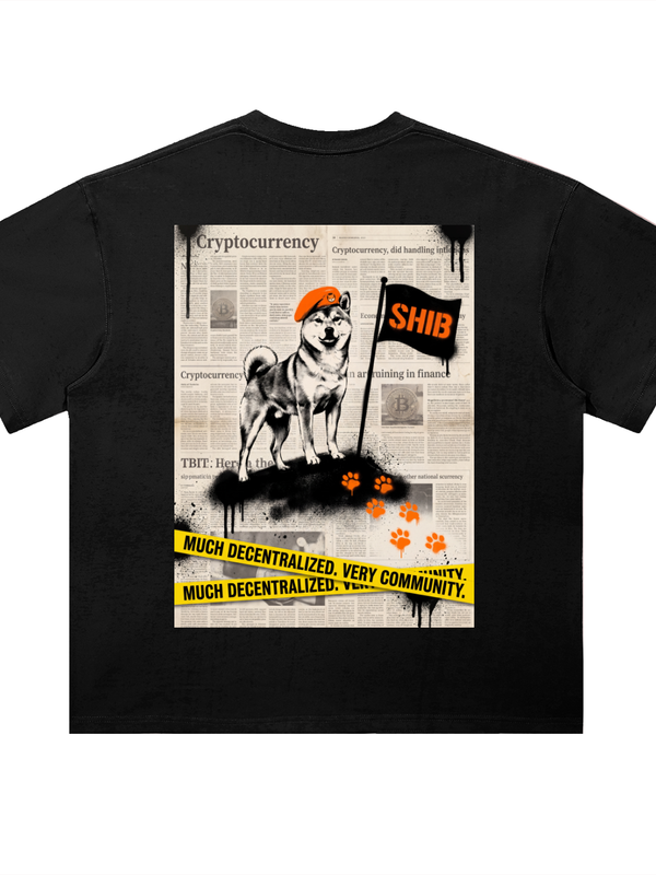 Shiba Inu T-Shirt — Much Decentralized — Mr. Lined crypto streetwear