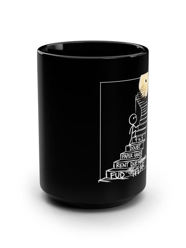 Crypto Mug — Bag of Coins Climb to the Top — Mr. Lined crypto streetwear