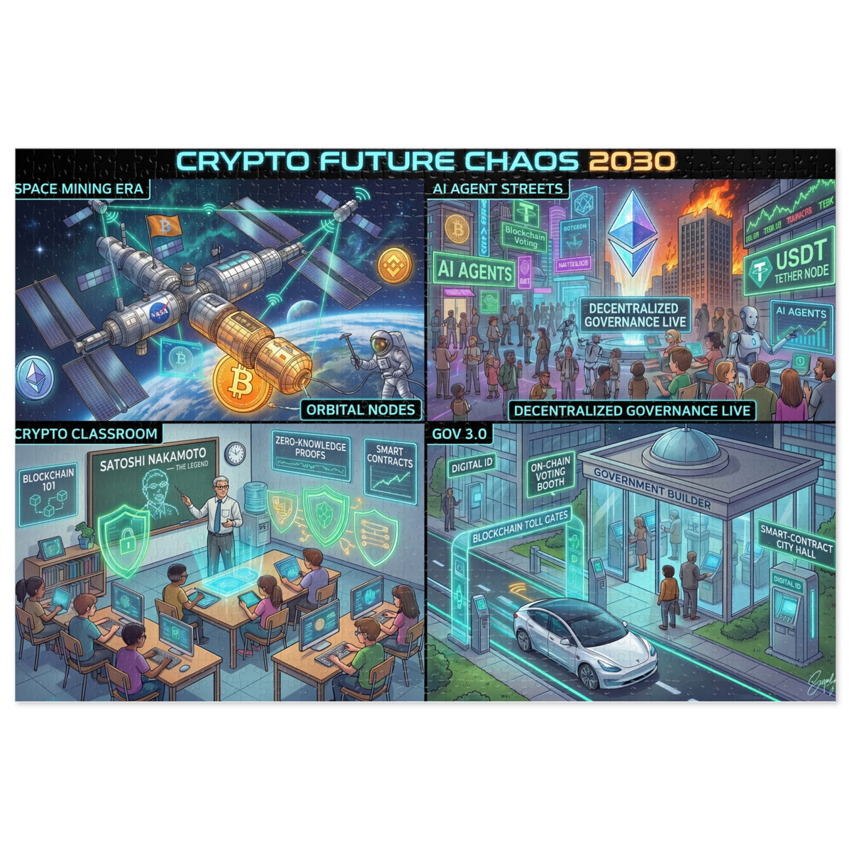 Crypto Jigsaw Puzzle — Future Chaos 2030 —  — Mr. Lined