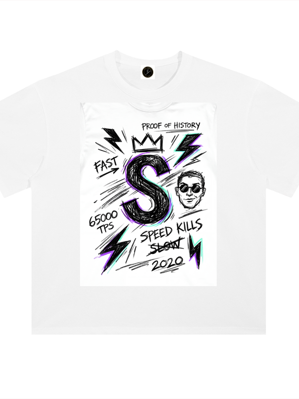 Solana T-Shirt — Anatoly's Proof of History — Mr. Lined crypto streetwear