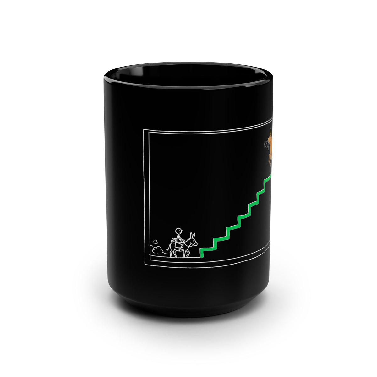 Crypto Mug — Donkey to Bull Retro Staircase —  — Mr. Lined