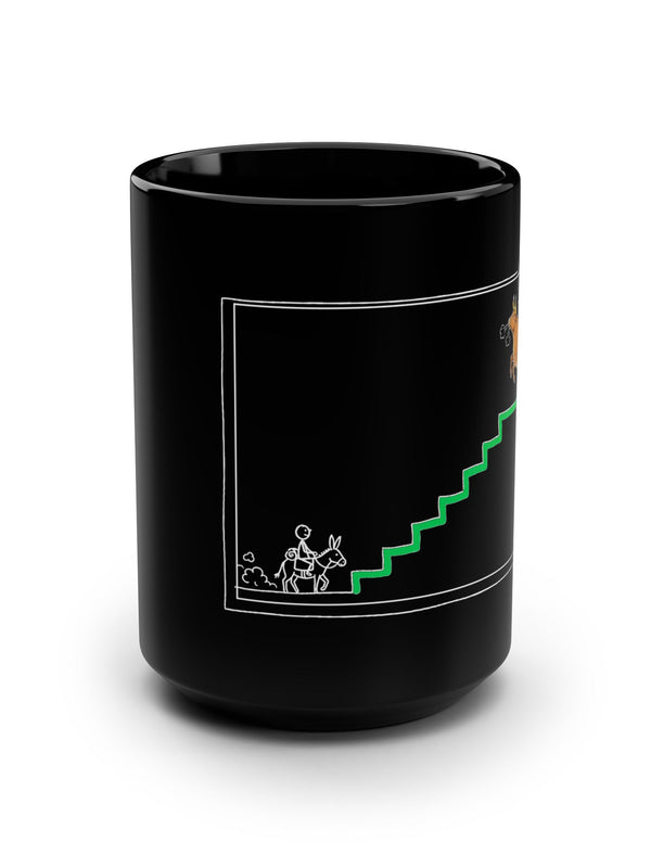 Crypto Mug — Donkey to Bull Retro Staircase — Mr. Lined crypto streetwear