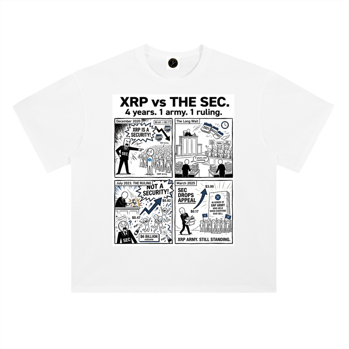 XRP T-Shirt — 4 Years, 1 Army, 1 Ruling —  — Mr. Lined