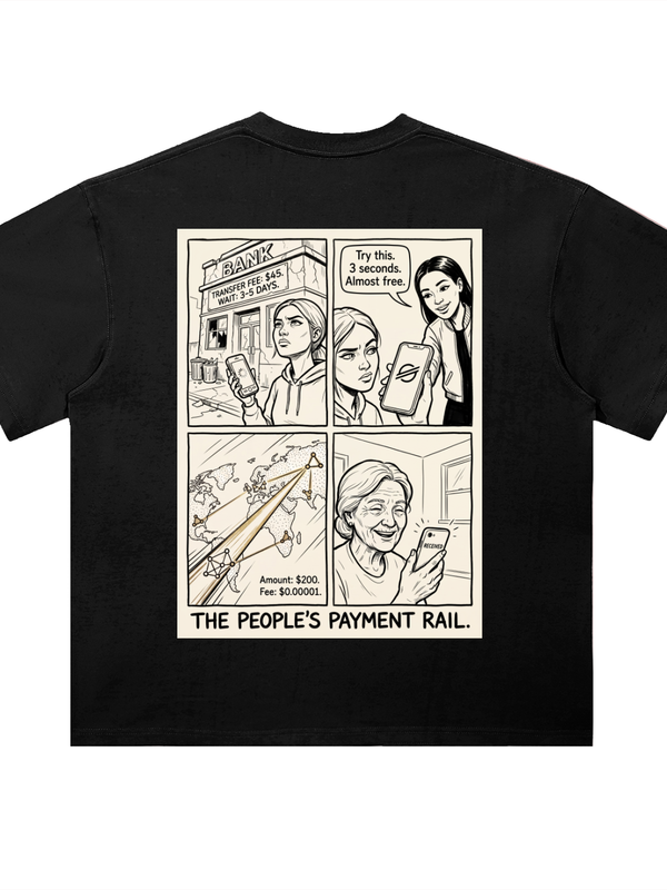 Stellar T-Shirt — The People's Payment Rail — Mr. Lined crypto streetwear