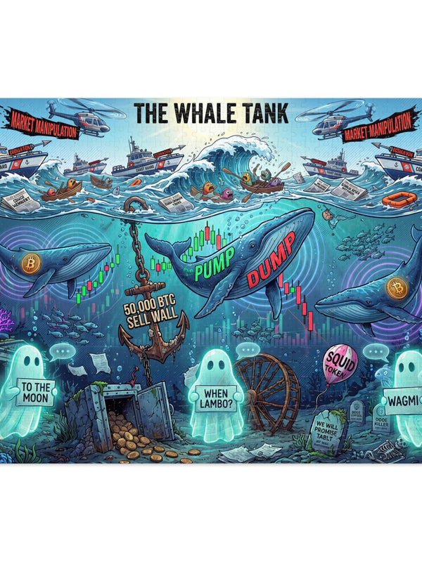 Crypto Jigsaw Puzzle — Whale Tank Manipulation — Mr. Lined crypto streetwear