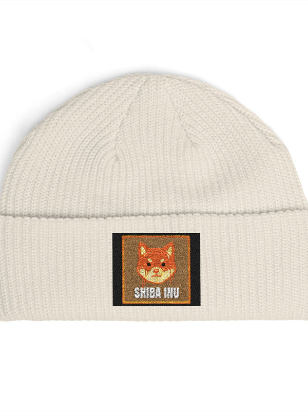 Shiba Inu Beanie — SHIB Logo Cuff — Mr. Lined crypto streetwear