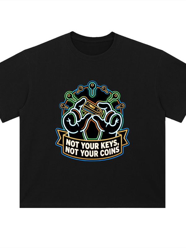 Crypto T-Shirt — Not Your Keys, Not Your Coins — Mr. Lined crypto streetwear
