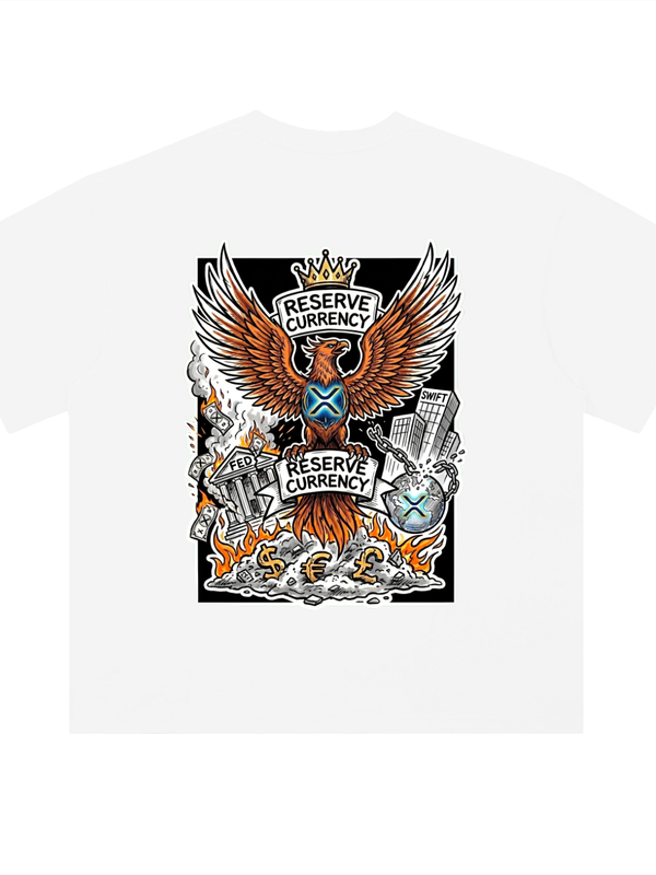 XRP T-Shirt — Reserve Currency Phoenix — Mr. Lined crypto streetwear