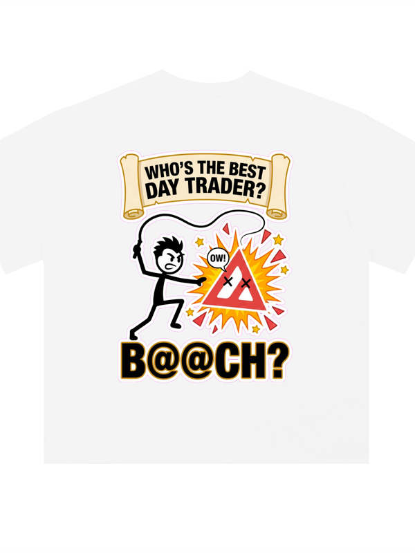 Avalanche AVAX Who's The Best Day Trader T-Shirt — Bashing The Triangle Light Variant — Mr. Lined crypto streetwear