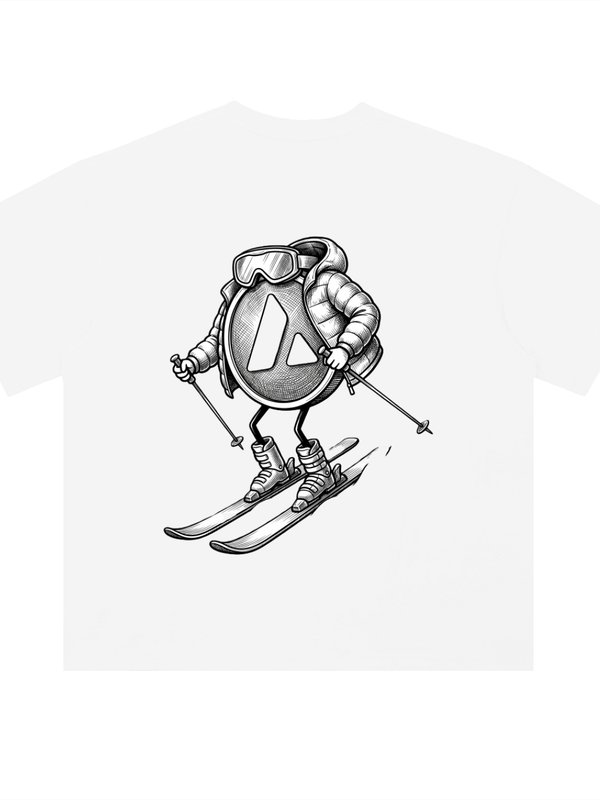 Avalanche T-Shirt — AVAX Coin on Skis — Mr. Lined crypto streetwear