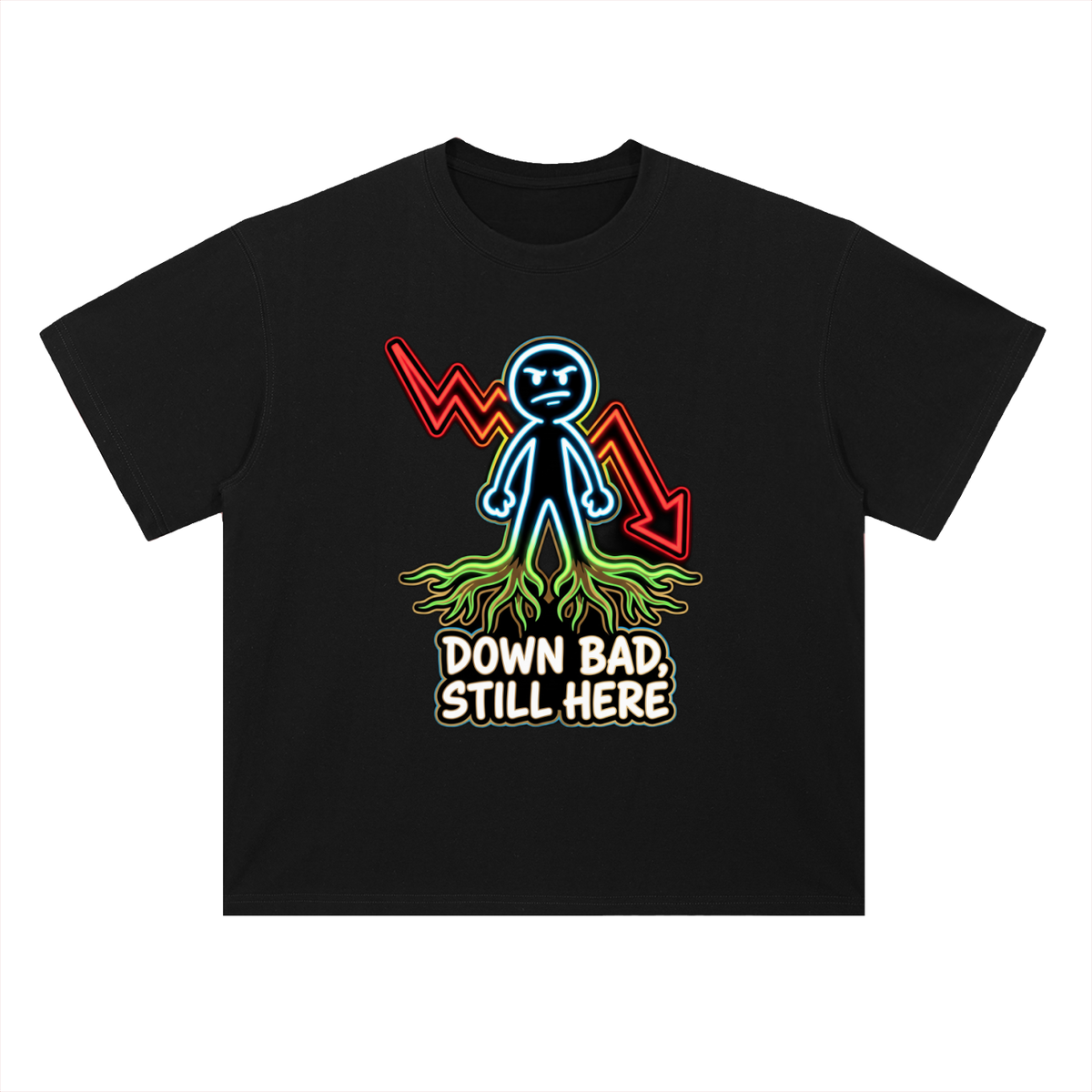 Crypto T-Shirt — Down Bad, Still Here —  — Mr. Lined