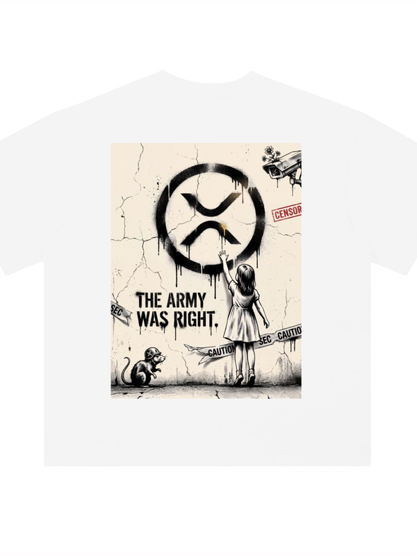 XRP T-Shirt — The Army Was Right — Mr. Lined crypto streetwear