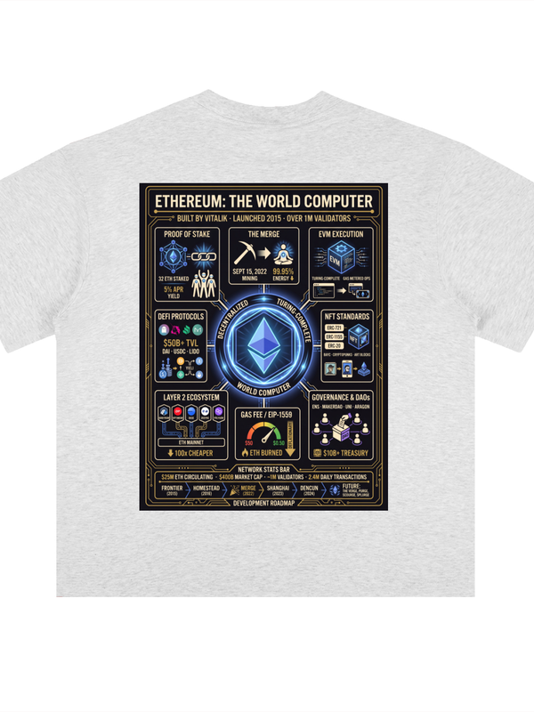 Ethereum T-Shirt — World Computer Spec Sheet — Mr. Lined crypto streetwear