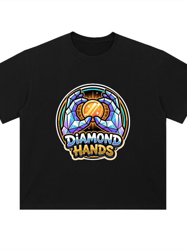 Crypto T-Shirt — Diamond Hands Emblem — Mr. Lined crypto streetwear