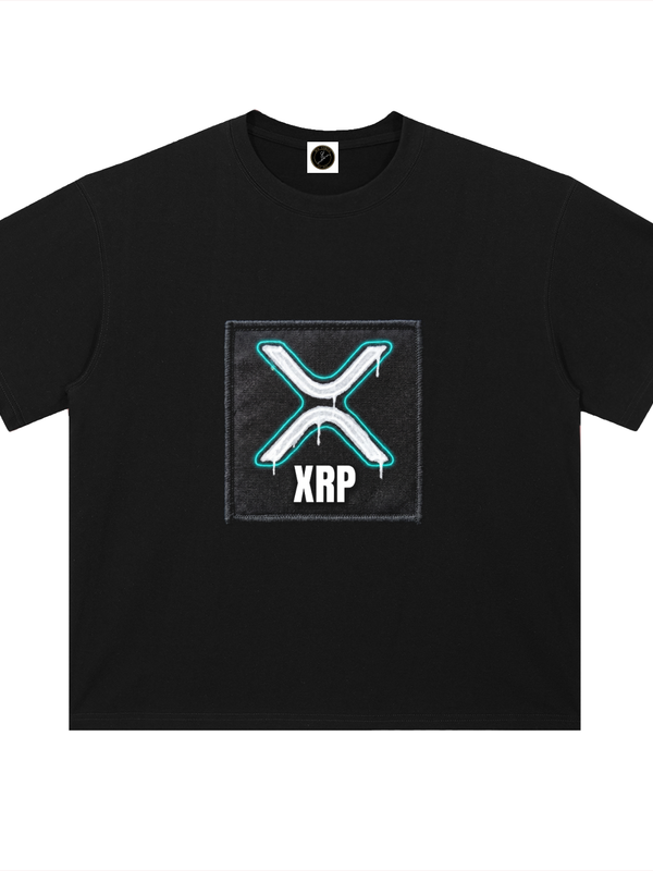 XRP T-Shirt — Neon Drip Logo — Mr. Lined crypto streetwear