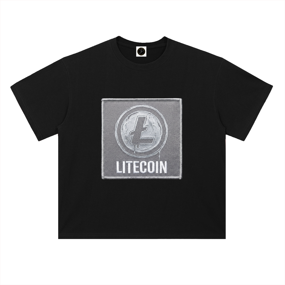 Litecoin T-Shirt — Silver Patch Logo —  — Mr. Lined