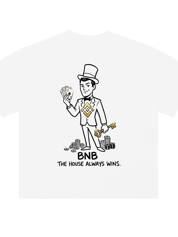 BNB T-Shirt — The House Always Wins, Casino — Mr. Lined crypto streetwear