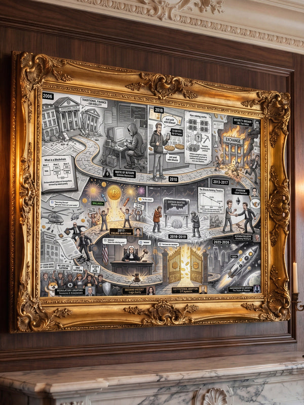 Crypto Jigsaw Puzzle — Bitcoin History Map — Mr. Lined crypto streetwear