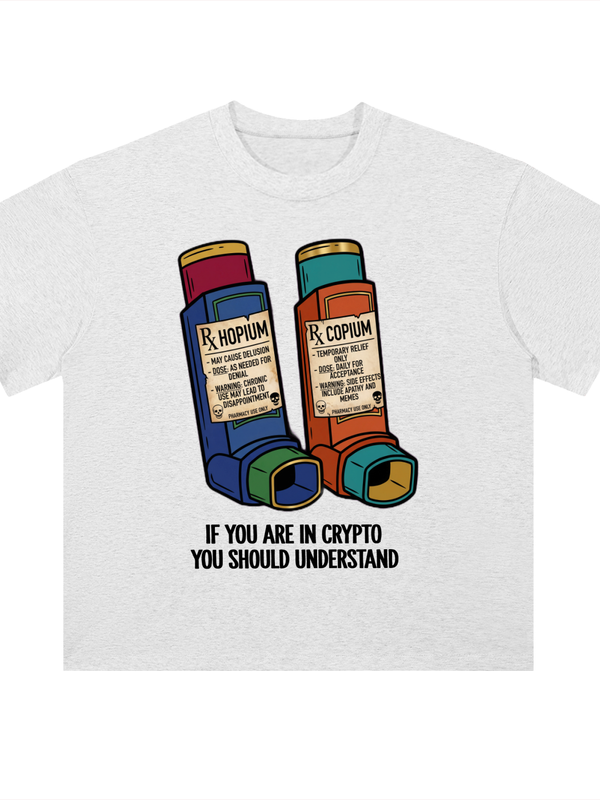 Crypto T-Shirt — Hopium & Copium Inhalers — Mr. Lined crypto streetwear