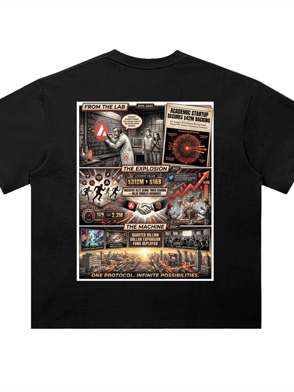 Avalanche T-Shirt — From the Lab, One Protocol — Mr. Lined crypto streetwear