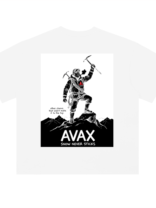 Avalanche T-Shirt — Snow Never Sticks, Summit — Mr. Lined crypto streetwear