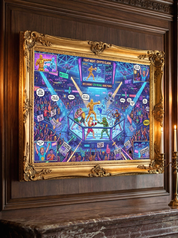 Crypto Jigsaw Puzzle — Neon Fight Night — Mr. Lined crypto streetwear