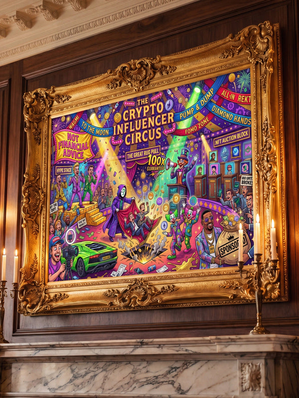 Crypto Jigsaw Puzzle — Influencer Circus Rug Pull — Mr. Lined crypto streetwear