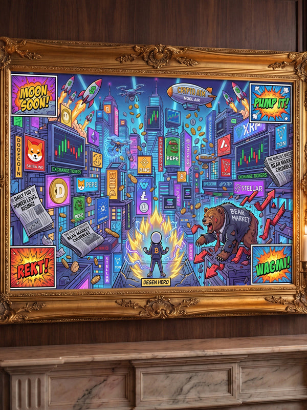 Crypto Jigsaw Puzzle — Meme Coin Metropolis 1000pc — Mr. Lined crypto streetwear