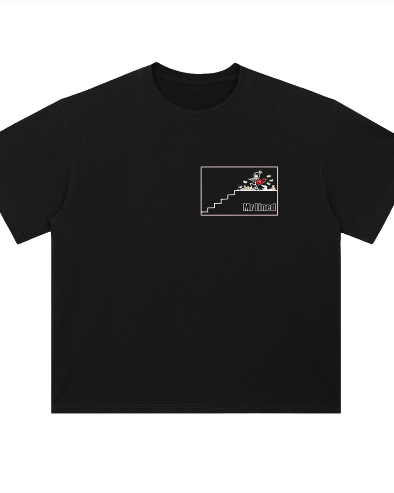 Mr. Lined Logo T-Shirt — Red Stickman Climb