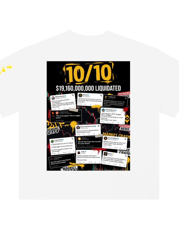 BNB T-Shirt — 10/10 Flash Crash, $19B Wiped — Mr. Lined crypto streetwear