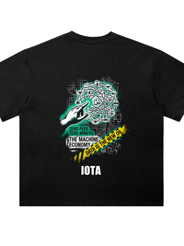 IOTA Machine Economy T-Shirt — Data Is The New Oil Dark — Mr. Lined crypto streetwear