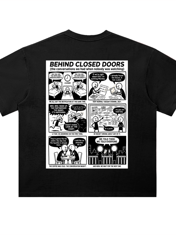 XRP T-Shirt — Behind Closed Doors — Mr. Lined crypto streetwear