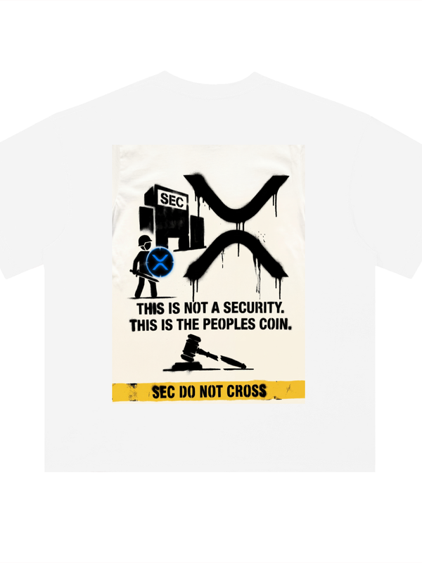 XRP Not A Security T-Shirt — Peoples Coin White — Mr. Lined crypto streetwear