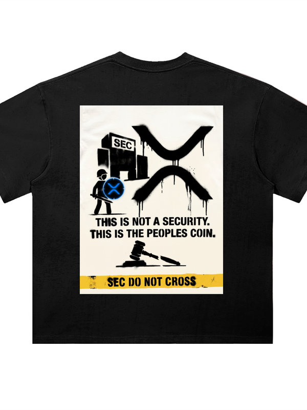 XRP T-Shirt — Not a Security, People's Coin — Mr. Lined crypto streetwear
