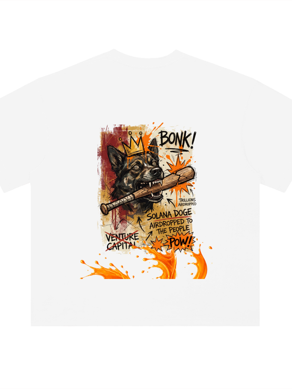 BONK Trillions Airdropped T-Shirt — Solana Doge For The People Light Variant — Mr. Lined crypto streetwear