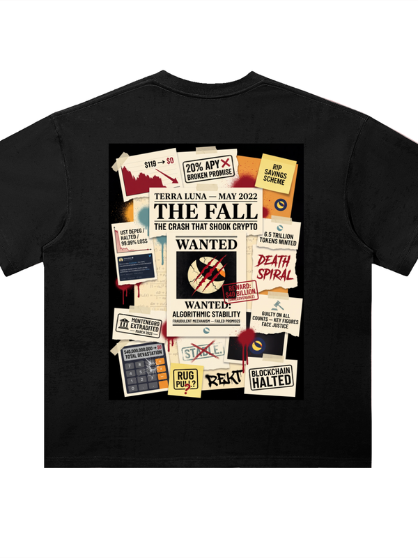 Terra Luna T-Shirt — The Fall, May 2022 — Mr. Lined crypto streetwear