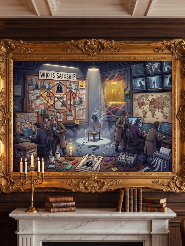 Crypto Jigsaw Puzzle — Mystery of Satoshi — Mr. Lined crypto streetwear