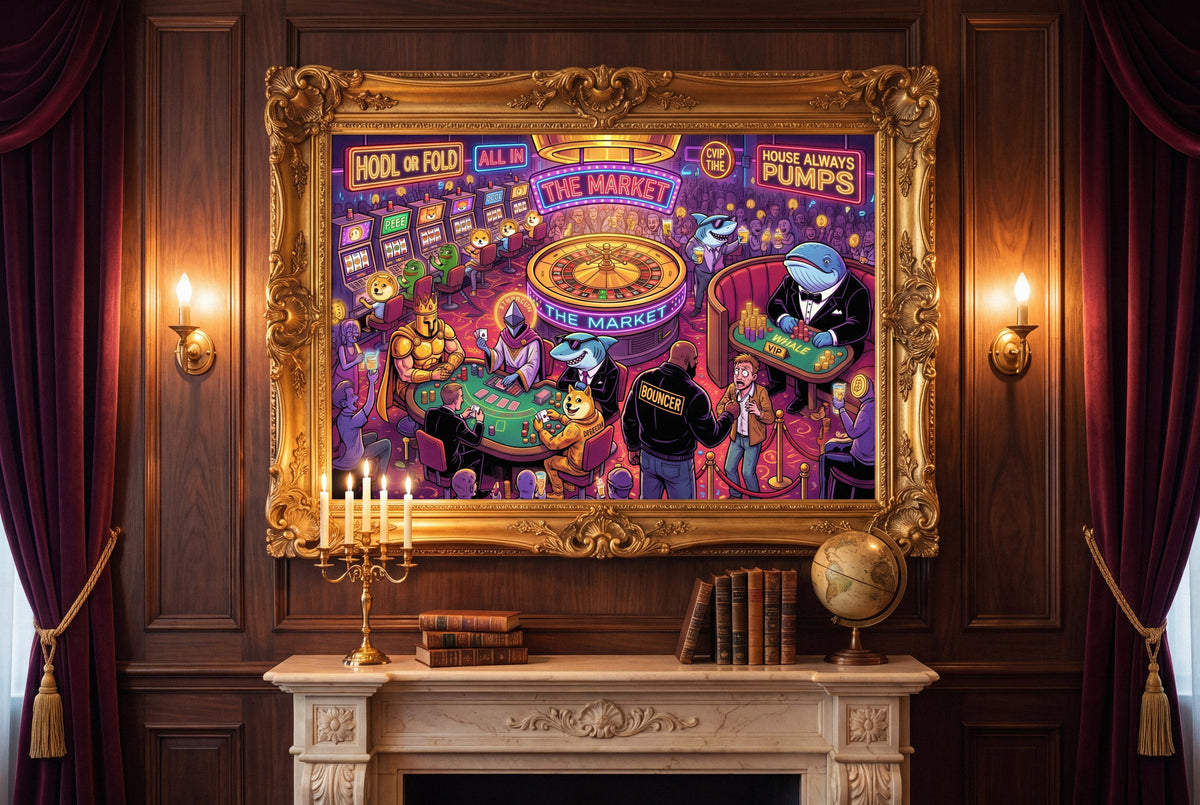 Crypto Jigsaw Puzzle — Neon Casino Sharks —  — Mr. Lined