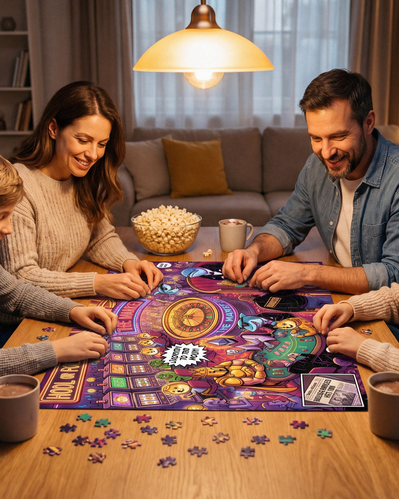Crypto Jigsaw Puzzle — Neon Casino Sharks