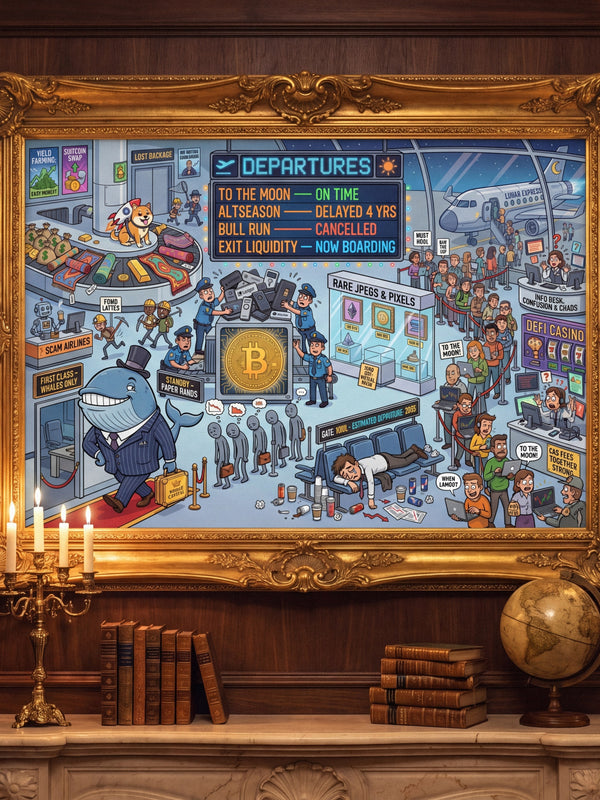 Crypto Jigsaw Puzzle — Airport Departures Board — Mr. Lined crypto streetwear